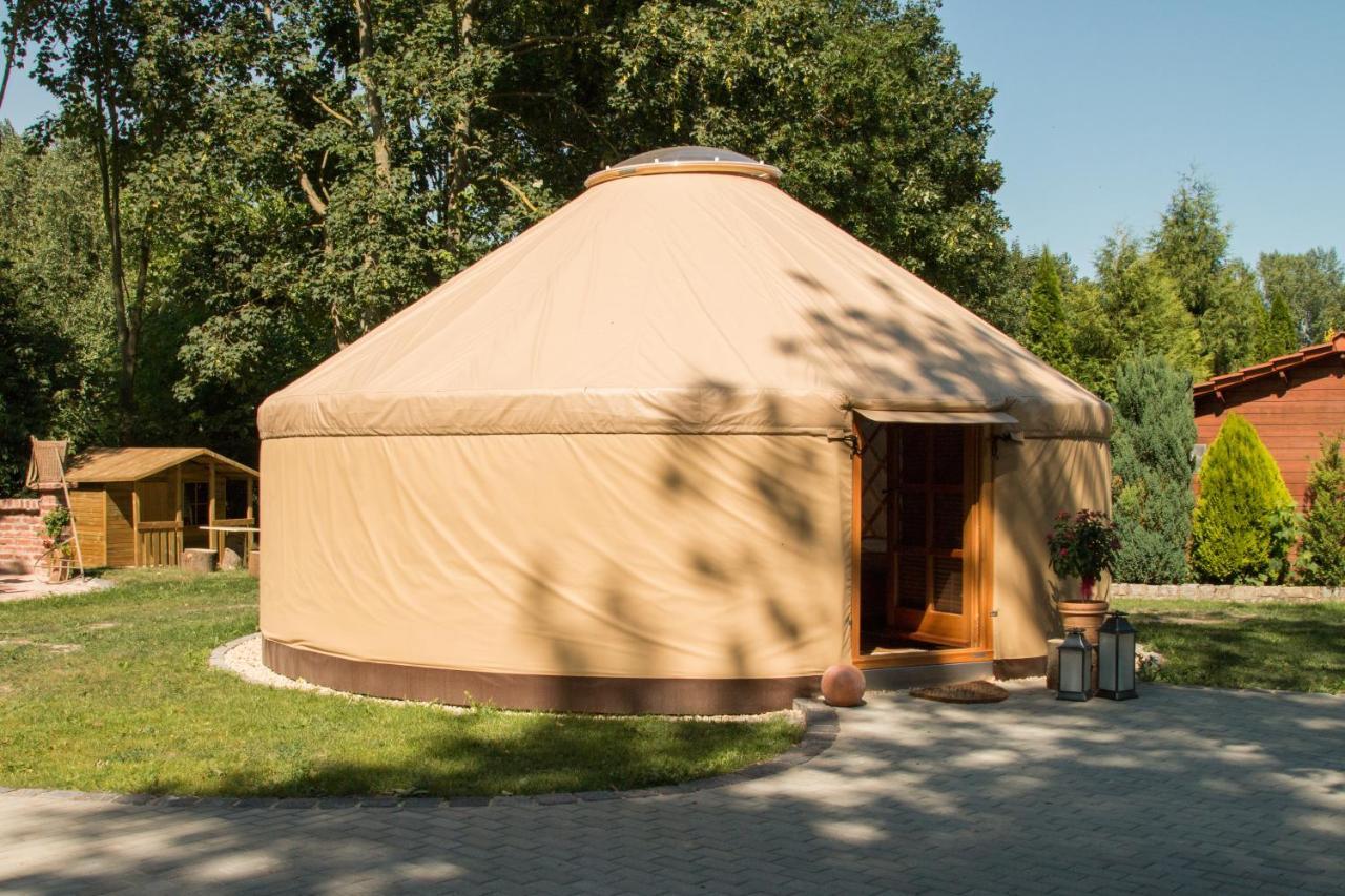 Moderne Jurte Herbsleben Exterior foto